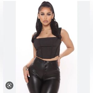 Won't Take The Blame Crop Top Black Size XL Fashion Nova Corset Top